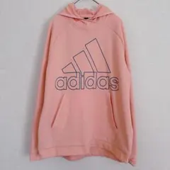 ⭐️adidas プルオーバーパーカー【2XOT】 クライマウォーム 桃 古着のサムネイル