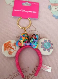 定価以下　カチューシャキーホルダーイッツアスモールワールド　ミニー　キーチェーン