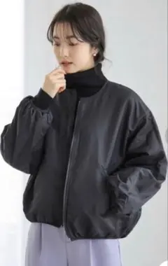 美品　アースミュージック&エコロジー　リバーシブル　ブルゾン　ブラック　グレー