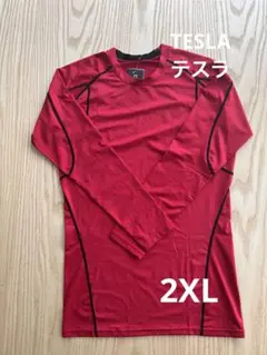 《新品未使用》TESLA テスラ スポーツシャツ　長袖2XL 赤　メンズ