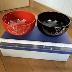 漆器椀 赤黒 2個セットのサムネイル