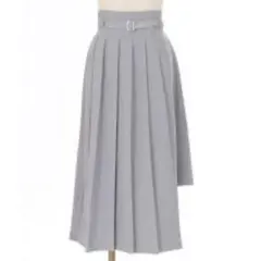 axes femme ベルト付スリットプリーツスカート