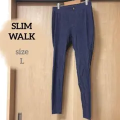 SLIMWALK スリムウォーク　24h マルチスキニー　ネイビー　デニム風　L