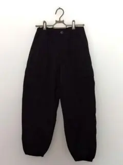 GU　裏フリースワイドカーゴジョガーパンツ　ブラック　150
