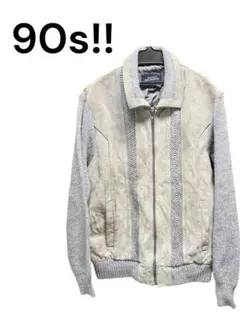 90s Mervyn’s スエード×ニット 切替 ジャケット XL アメカジ