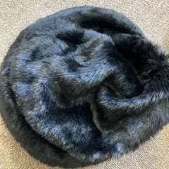 黒 ファーバケットハット 57.5cm