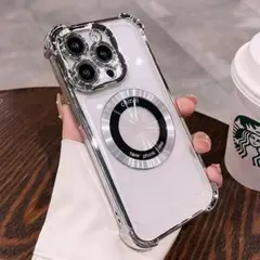iPhone15plusケース クリア 耐衝撃 レンズ保護 MagSafe充電