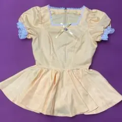黄色いミニドレス　コスプレドレス Lサイズ　メイド風コスプレドレス