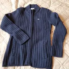 ラコステ　ジップアップカーディガン　黒　サイズ42