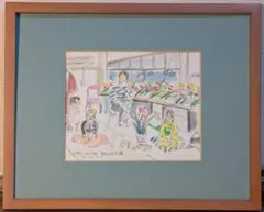 国栖晶子 オヤスミ ハムスター お昼寝 絵画 版画 額装 子供部屋