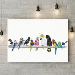 アートポスター　インテリア　かわいい　リビング　カフェ　玄関　トイレ　鳥　A3のサムネイル