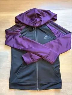 adidas アディダス ジャージ パーカー パープル ブラック レディース
