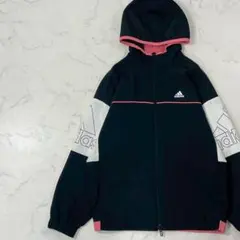 adidas 切替 ロゴ プリント 裏地 ポケット フルジップ ジャンパー M