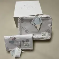 新品　ジェラートピケ　オムツポーチ　おむつ替えシートのサムネイル