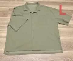 オリーブグリーン　半袖シャツ Lサイズ