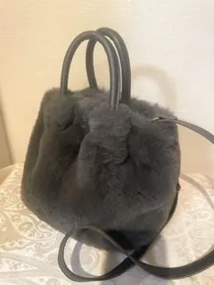 グリーレーベルリラクシング　ファーバッグ グレー