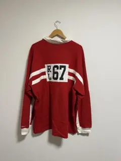 【POLO SPORT】XXL ラガーシャツ 赤 背面67パッチモノグラム刺繍