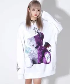 TRAVAS TOKYO ホワイトパーカー 天使悪魔プルオーバーのサムネイル