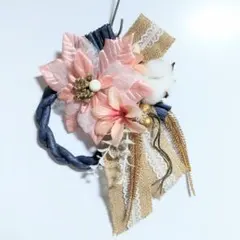 しめ縄　正月飾り　しめ飾りリース　ハンドメイド　1点もの　新年　新春　2026