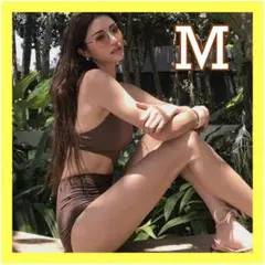 ラス1 M ワンショルダー セクシー オシャレ バイカラー 水着 ハイウエスト