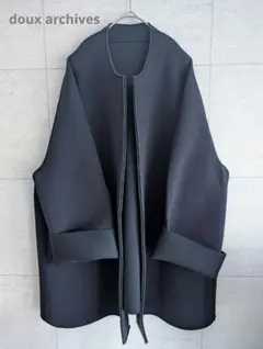 【美品】doux archives ボンディングミドルコート 黒 フリーサイズ