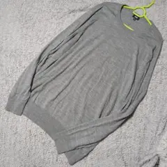 ユニクロ　美品　メリノクルーネックセーター　希少XXL　グレー　メンズレディース