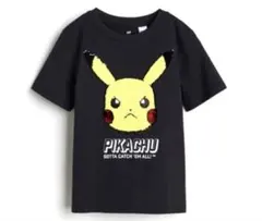 新品未使用品！h&mポケモンスパンコール半袖tシャツ135〜140cmピカチュウ