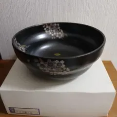 有田焼 波佐見 天目桜菓子鉢 黒地のサムネイル