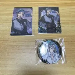 ツイステ メタルクリアカード ウエハースカード 実験着缶バッジ フロイドリーチ