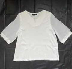 五分袖シャツブラウス レディース 白