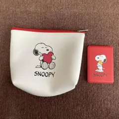 【開封済み/未使用・数カ所青いシミあり】スヌーピー ポーチセット