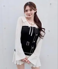 NOMAE シャツドッキングプリーツワンピース - メルカリ