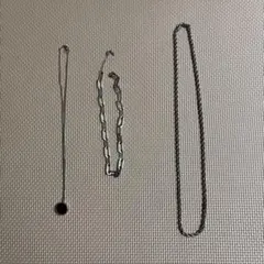 メンズシンプル ネックレス 三点