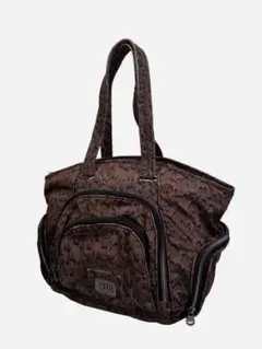 ディーゼル ナイロントートバッグ レオパード ブラウン ヒョウ柄 A4 PC