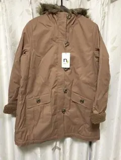 ブラウン ファー付きモッズコート