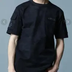 AVIREX ファティーグ 半袖 Tシャツ L ブラック カモフラージュ