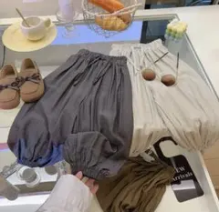 ゆったりシルエットバルーンパンツ レディース　カジュアル体型カバー　春夏コーデ