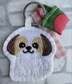 ハンドメイド 刺繍 シーズー バッグキーホルダー 犬 うちの子 - メルカリ