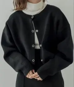 mystic ショートカーディガンブラック