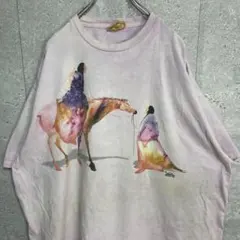 ザマウンテン　民族プリント　ピンク　タイダイTシャツ　ビックTシャツ3XLのサムネイル