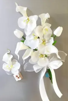 ♥セール＊期間限定 ♥胡蝶蘭ブーケ ＊ブートニア2点 セット● 結婚式