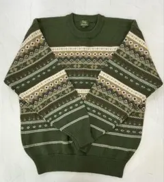 H274　Guy　ガイ　グリーン系　ニット　セーター　大きめ　ゆったり　4L
