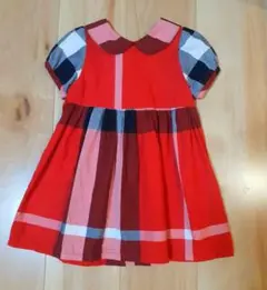 １回着用美品100サイズ ワンピース チェック 赤 半袖 女の子