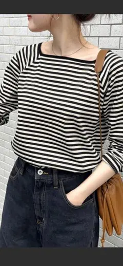 Le Minor 美品　 黒白ストライプ長袖Tシャツ