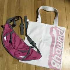 PUMAトートバッグ　部活　ウエストポーチ　ランニング　セット　ピンク