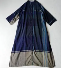 サニークラウズ　ドデカイチェックの切り込みチュニック　ワンピース　コットン　LT