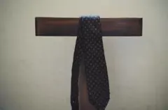 ISAIA ダークブラウン 水玉ネクタイ