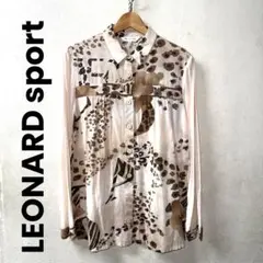 【未使用級】現行 LEONARD SPORTS カットソー トップス 花柄 M 未使用級】現行 LEONARD SPORTS トップス 猫 花柄 ニット黒 M