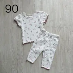 【美品】しまむら　リボン　半袖Ｔシャツ　どっちも正解レギンス　90のサムネイル
