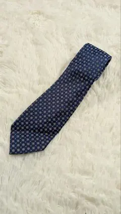 dunhill ダンヒル ネクタイ 小紋柄 総柄 ネイビー